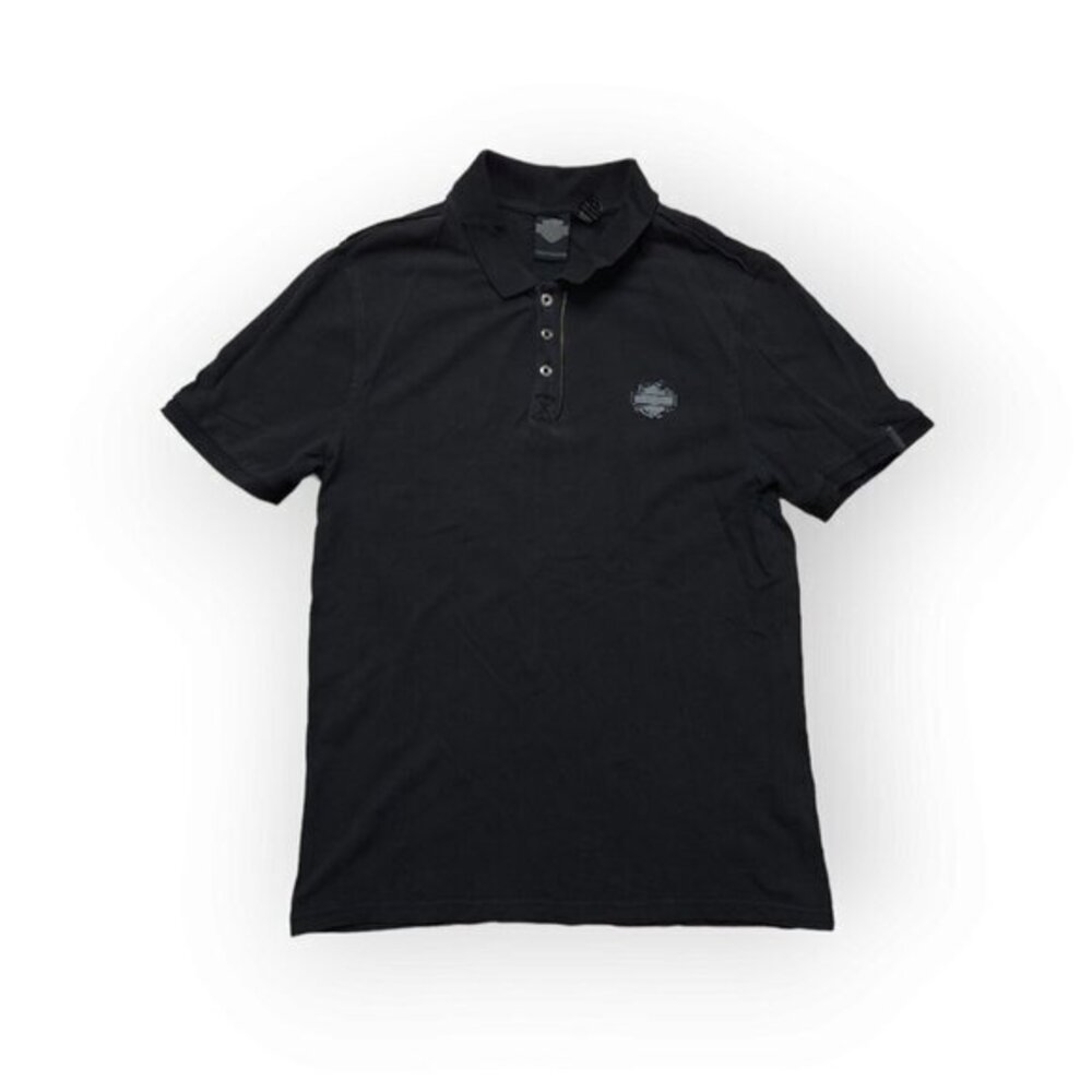 Vintage Harley Davidson Short Sleeve Polo‎ Shirt 1/4 Button Mens Medium